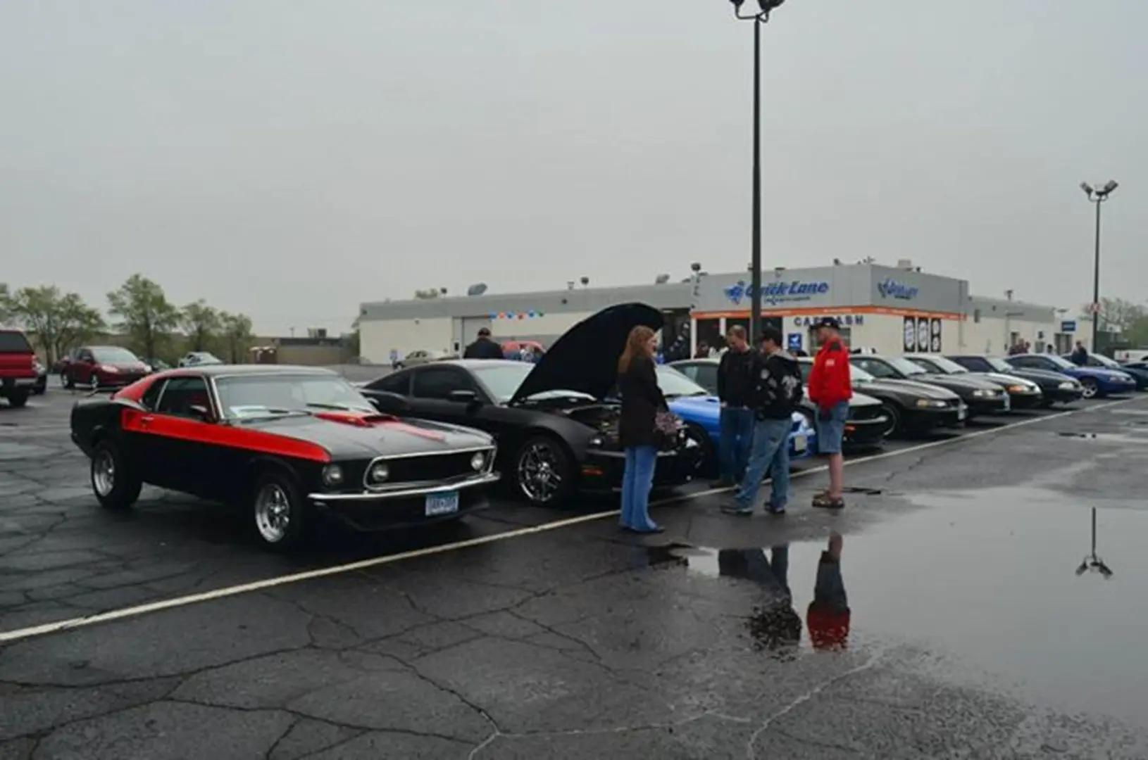 Overcast day at car gathering event