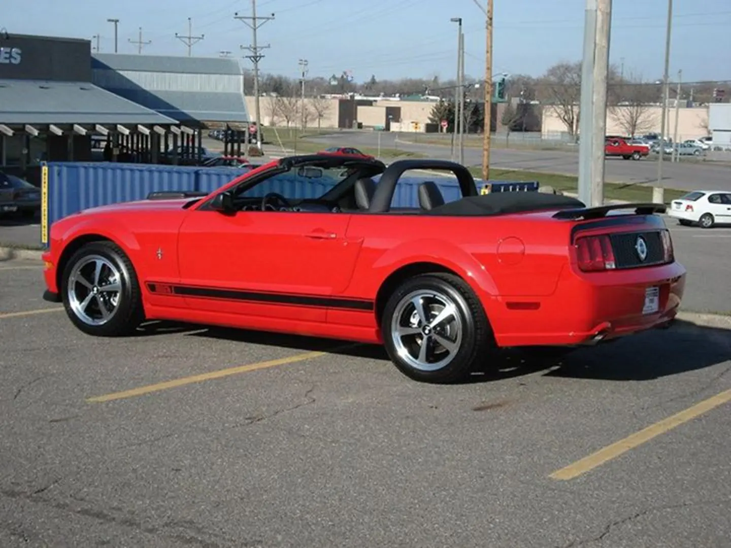 Sports car with open top