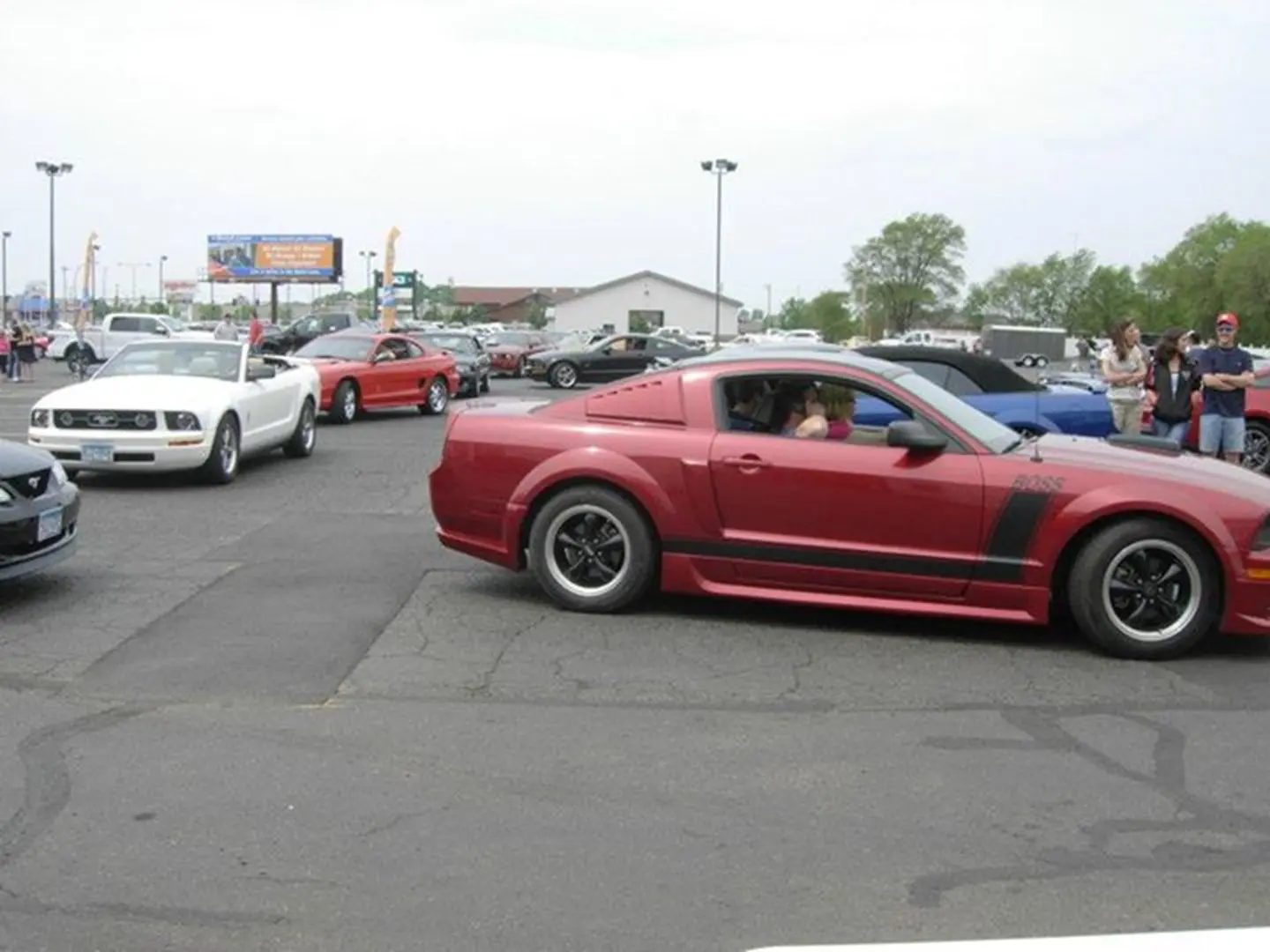 Car gathering in open parking area