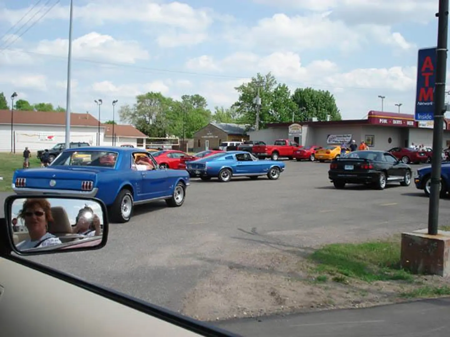 Classic cars in parking lot