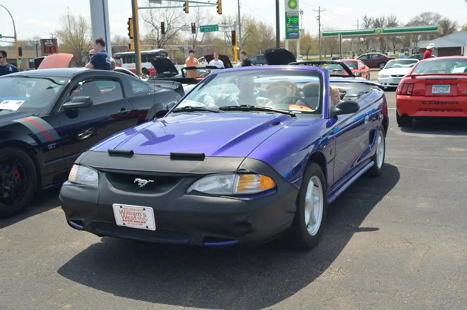 Classic car with black front mask