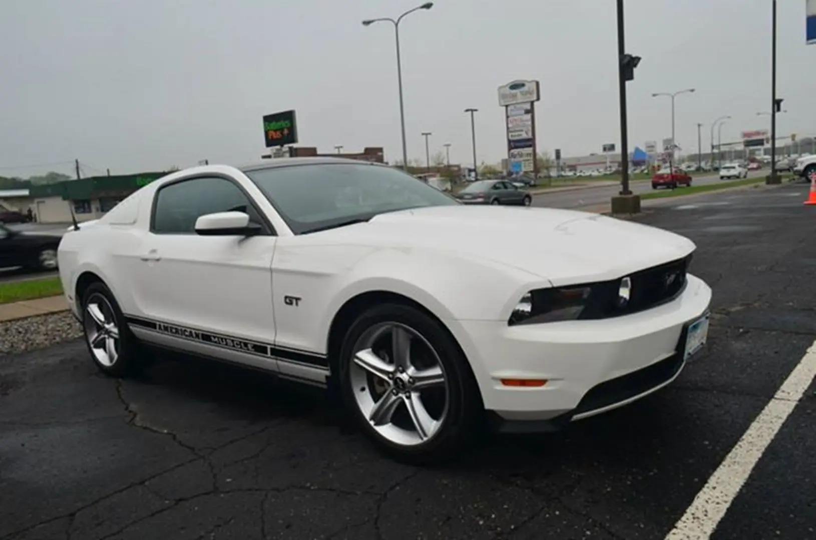 Sleek white car on asphalt