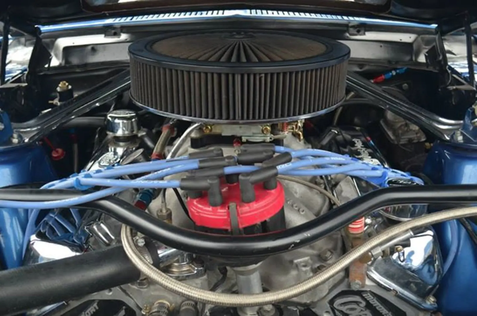 High-performance engine components close-up