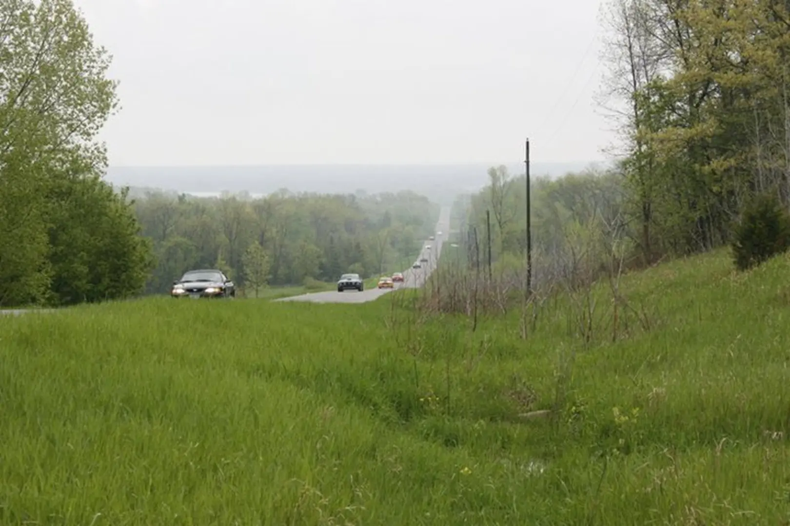 Cars on a rural road