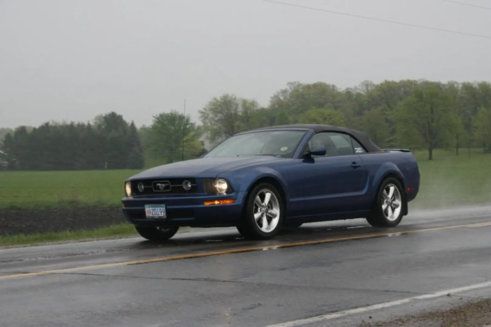 Mustang cruising through countryside