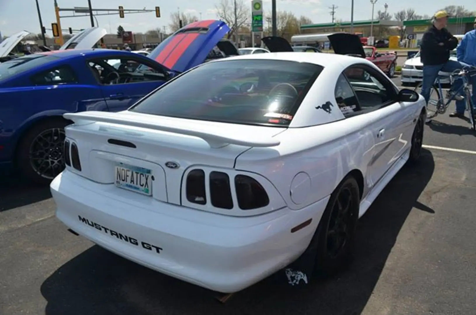 Rear view of white sports car