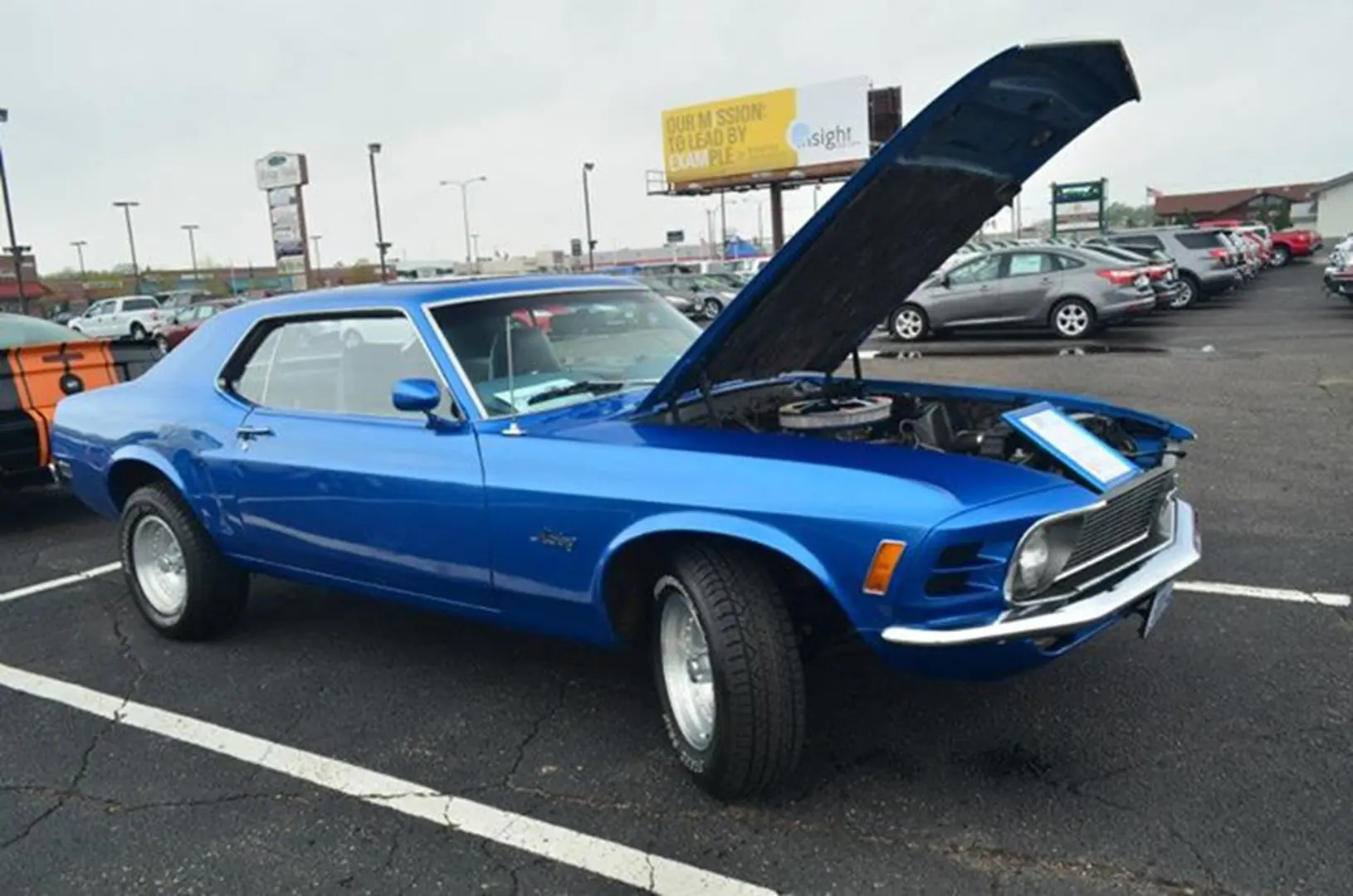 Retro vehicle showcased outdoors