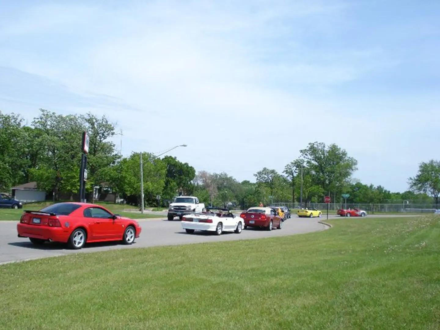 Vehicles on a sunny day road