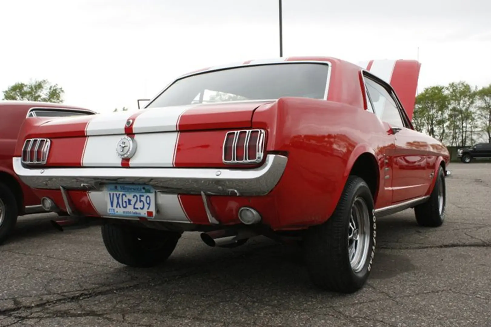 Classic red car parked outdoors