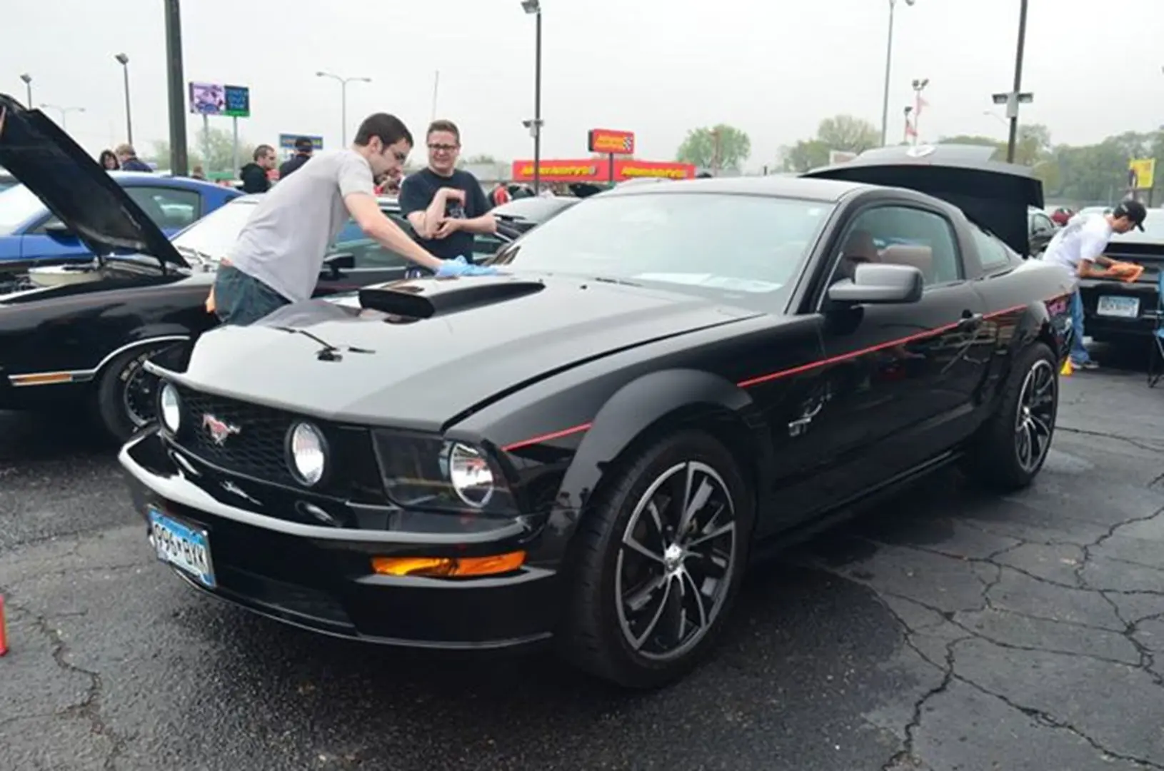 Classic Mustang with custom wheels
