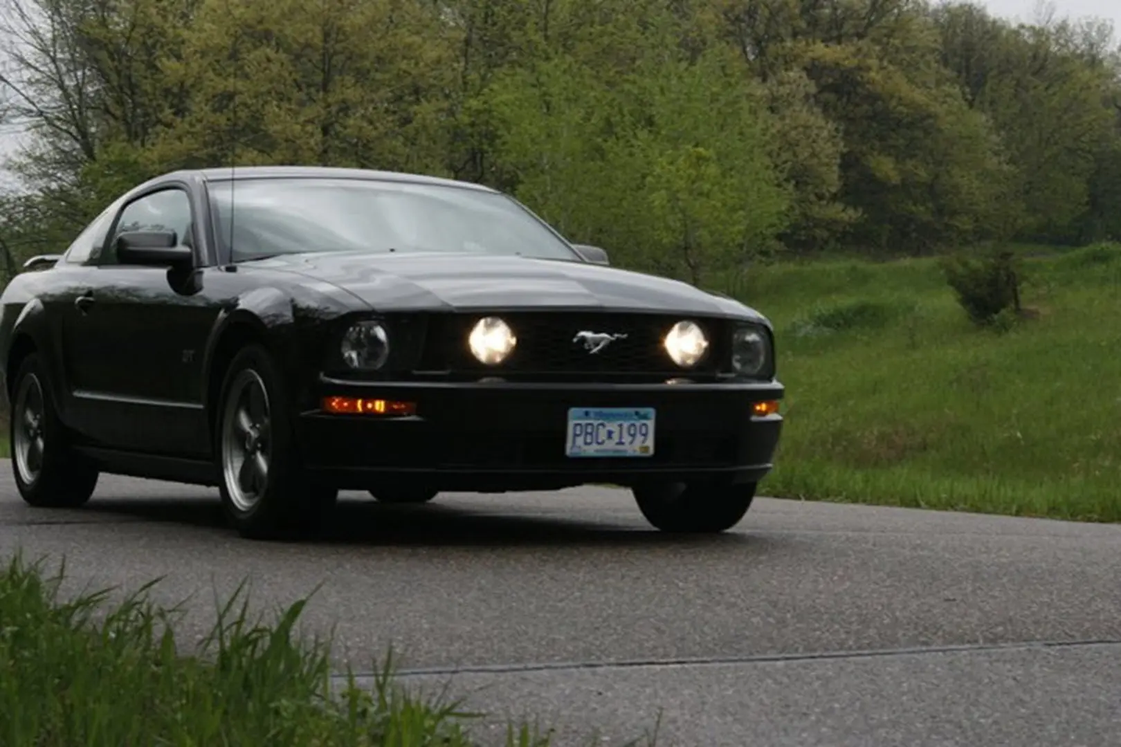 Classic car in countryside setting