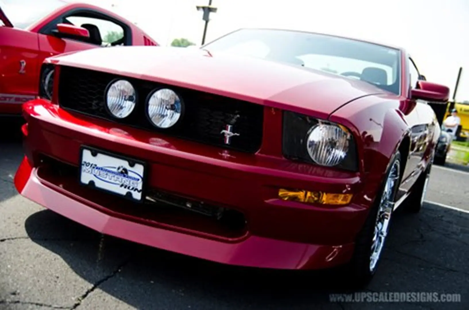 Classic muscle car in bright sunlight