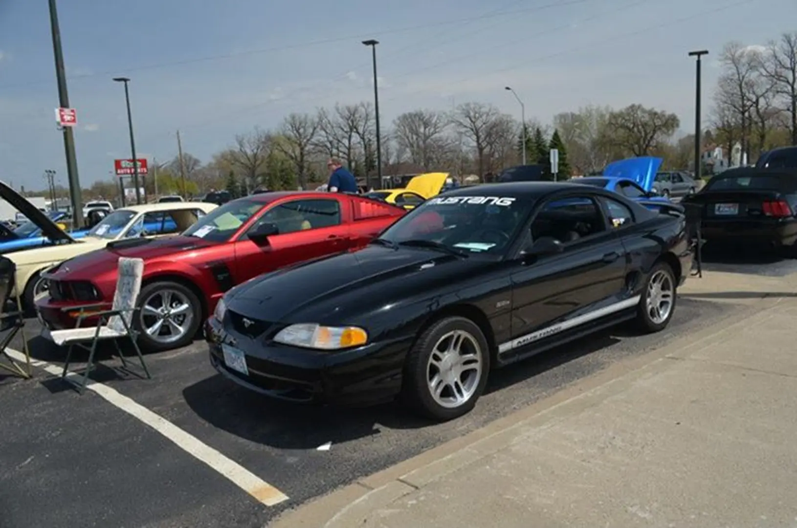 Classic cars lined up outdoors