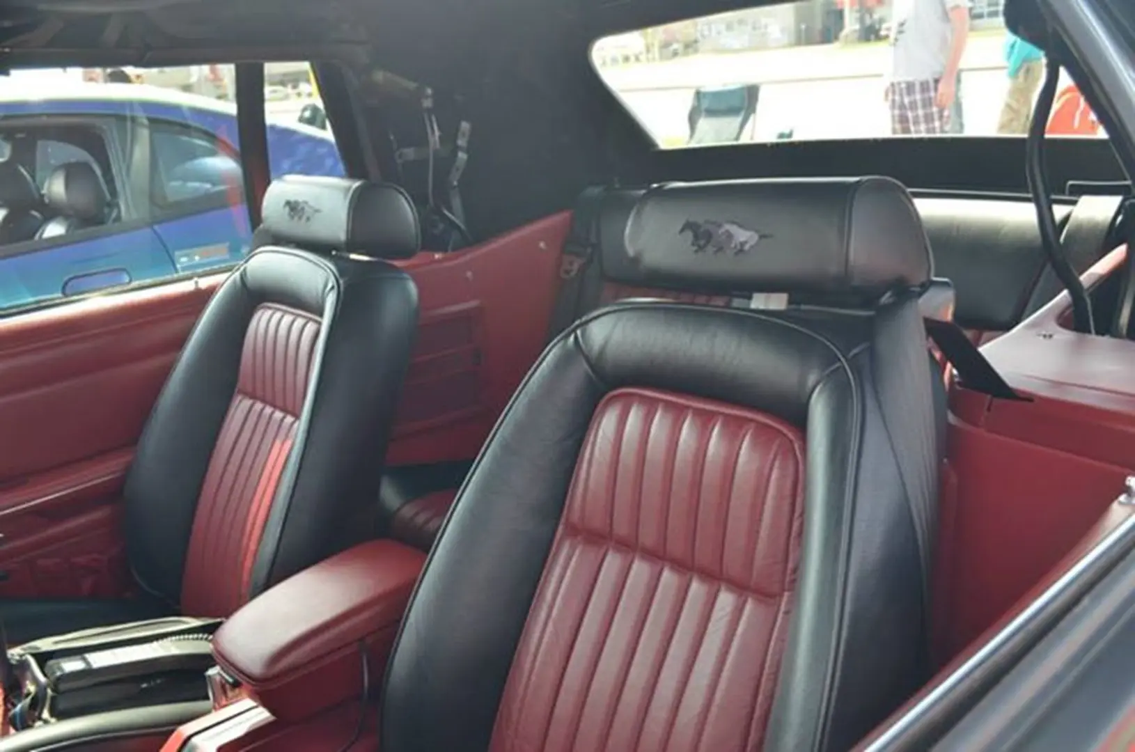 Classic car interior with leather seats