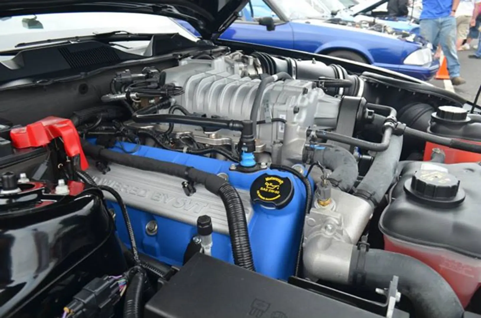 Performance car engine bay