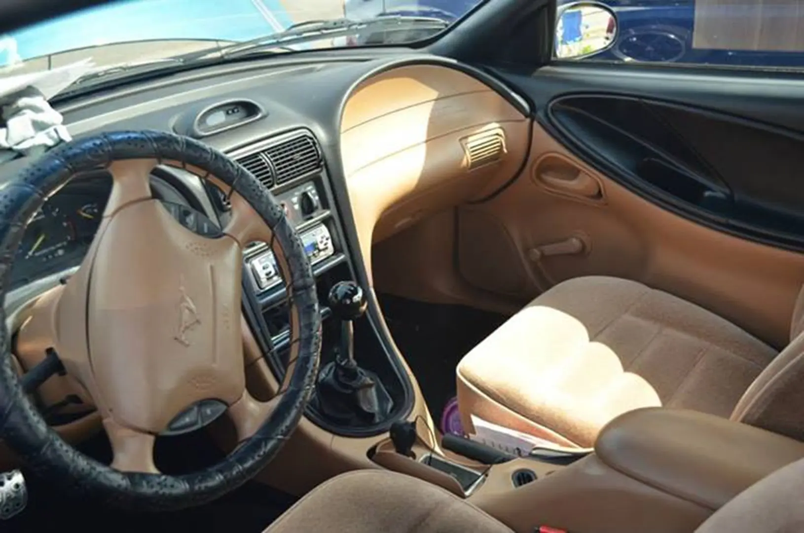 Car interior with tan seats