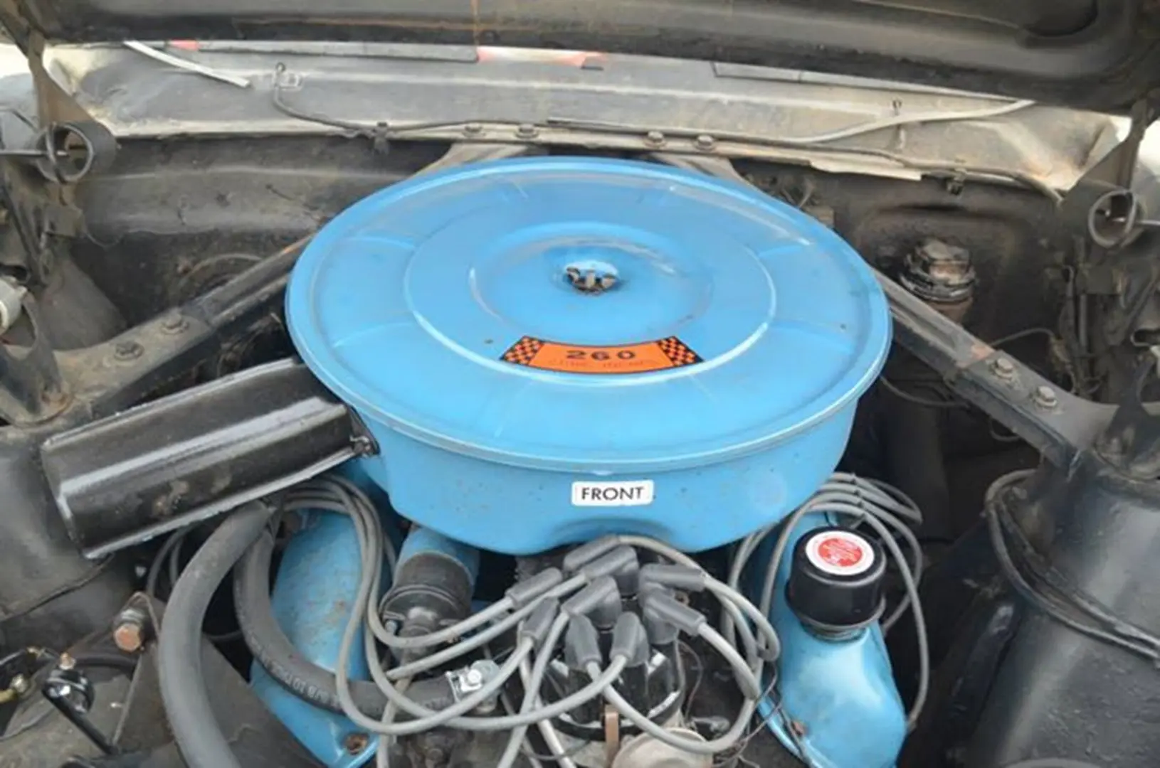 Classic car engine compartment view