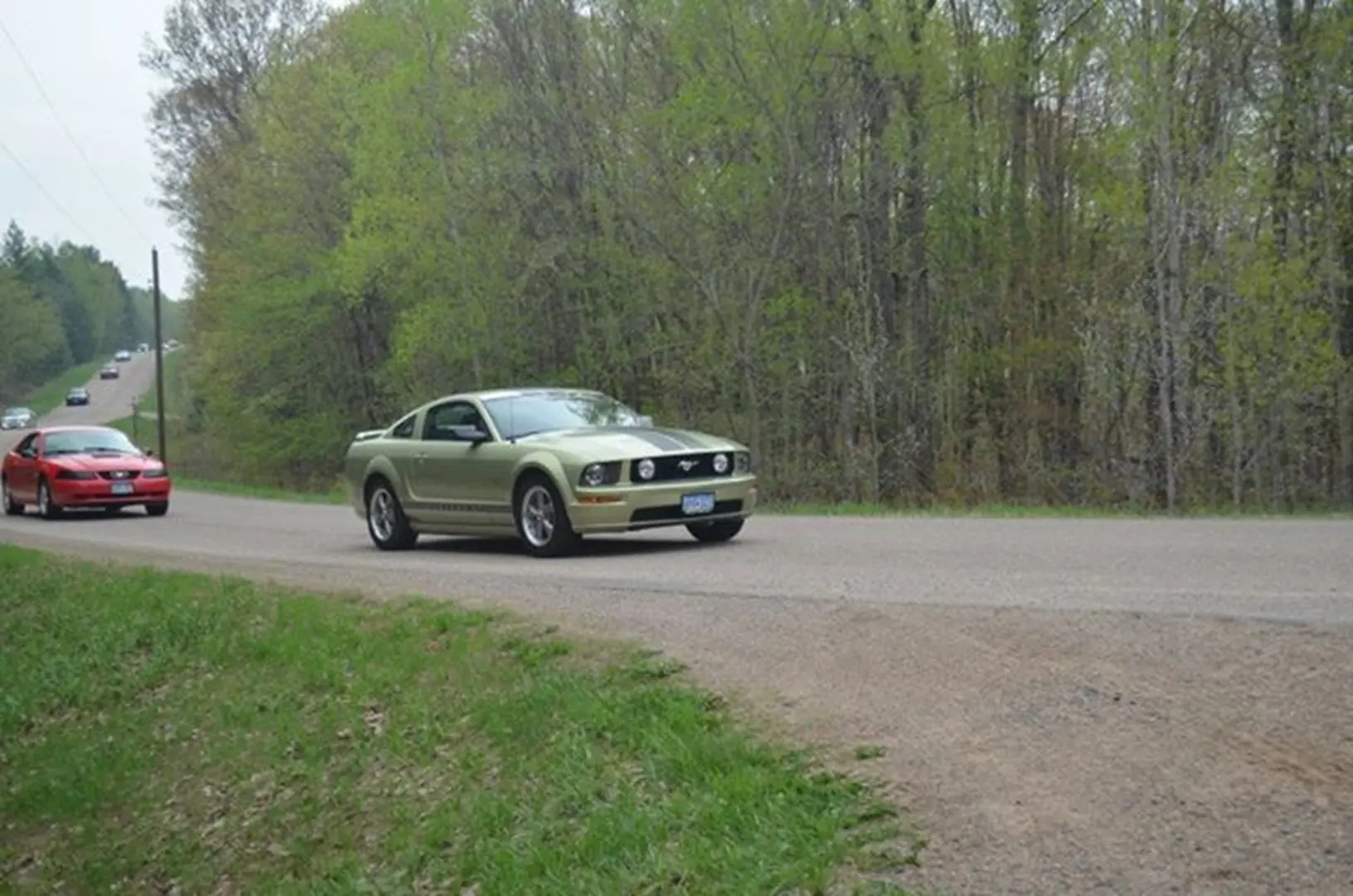 Cars driving on a rural road