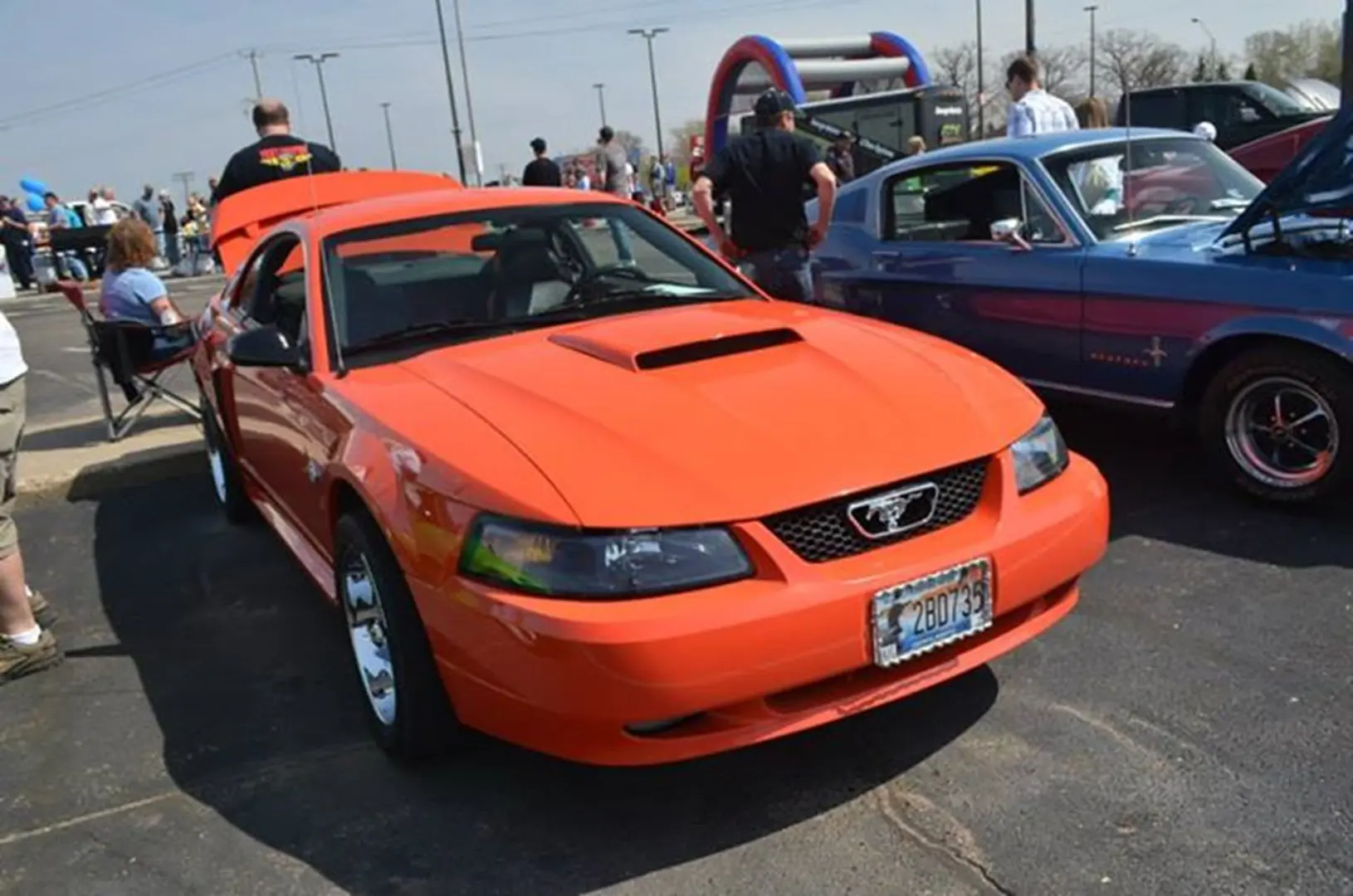 Vintage car exhibition with Mustang