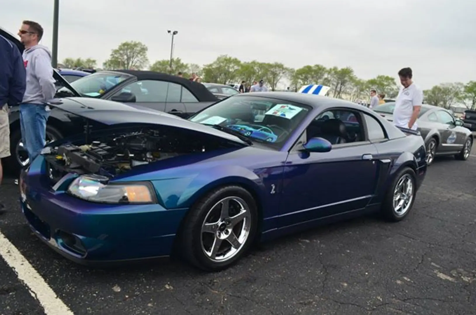 Classic car show with parked vehicles