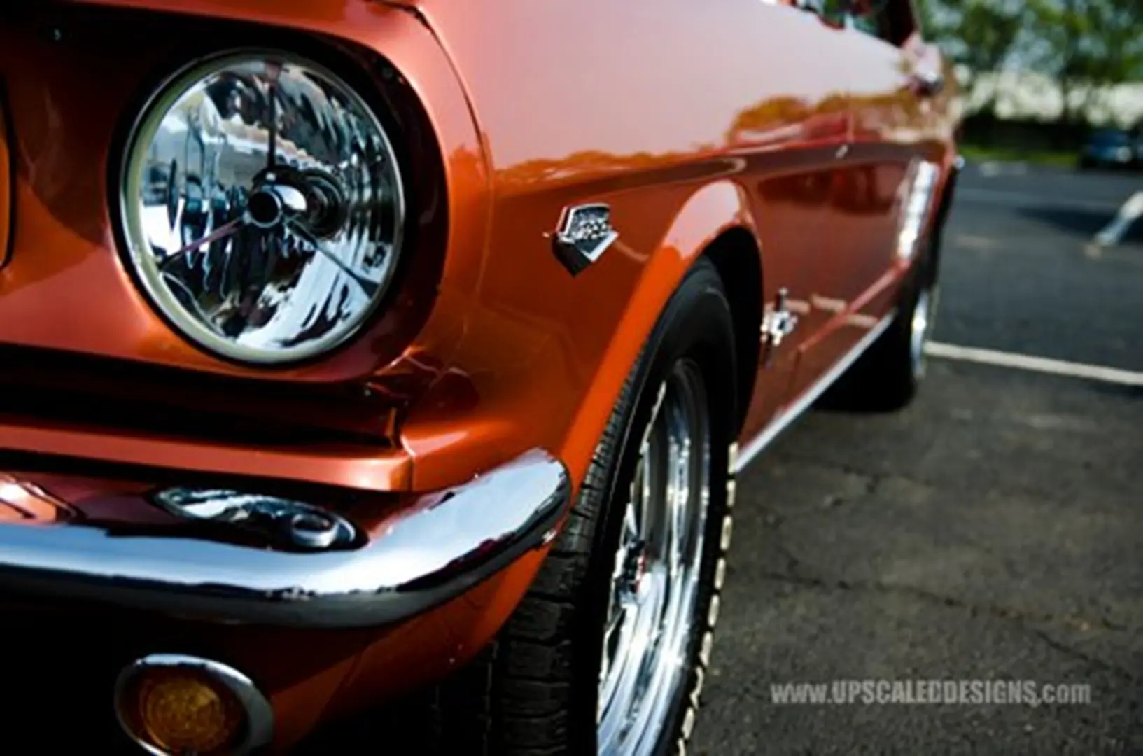 Shiny vintage car headlight detail