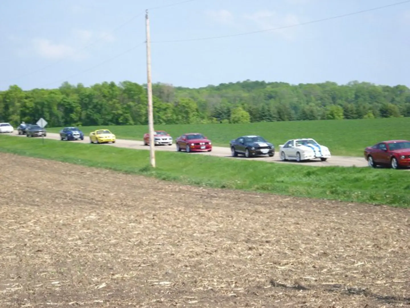 Cars driving on rural road