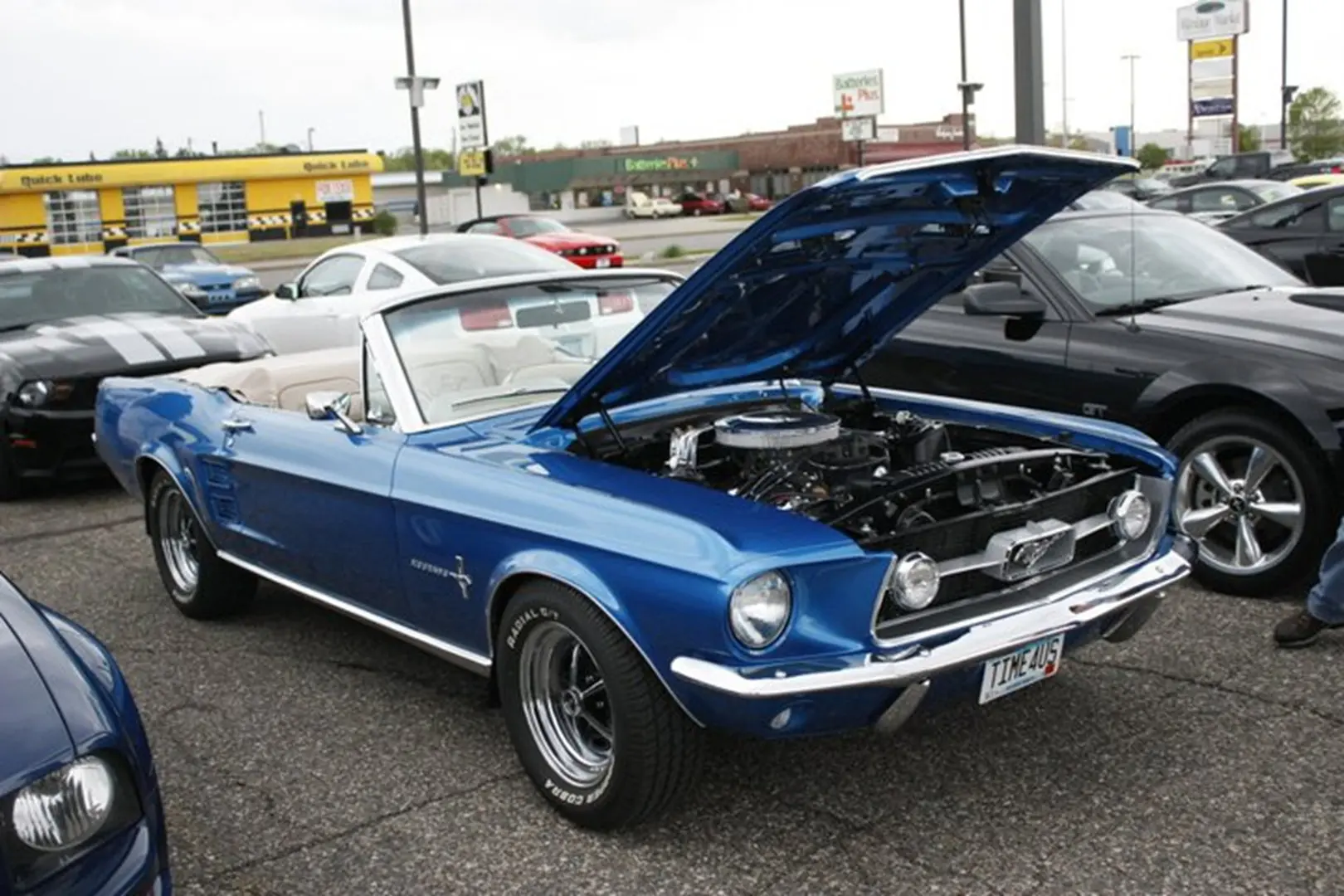 Vintage Mustang displayed at car meet
