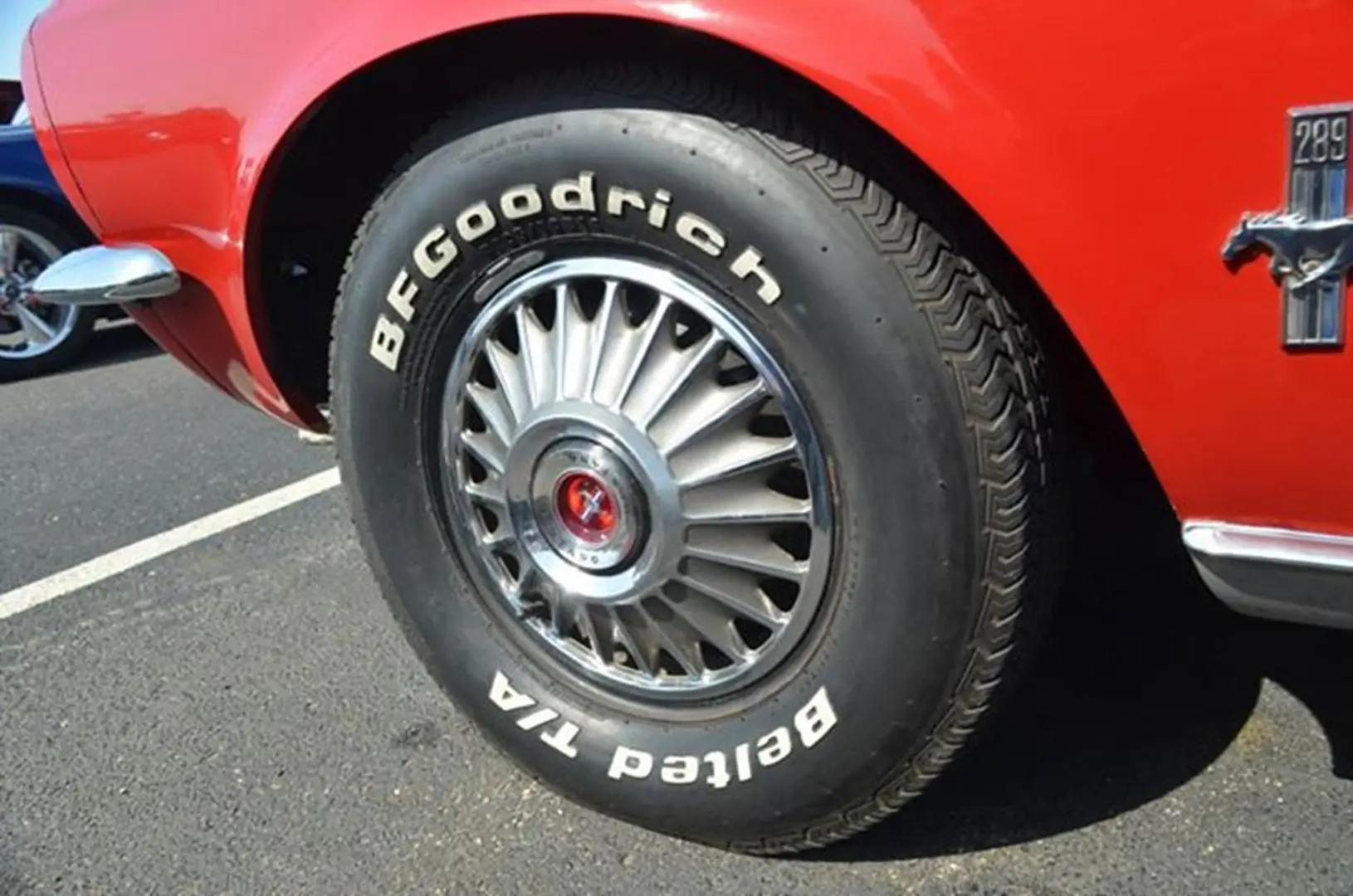 Red vintage car with BFGoodrich tire