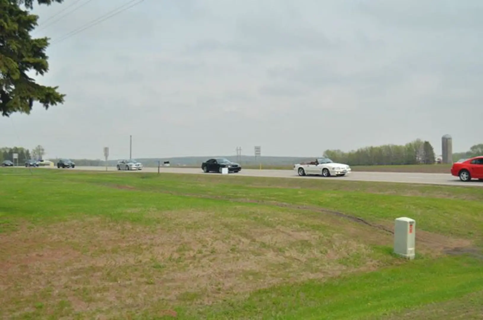 Cars driving on rural highway