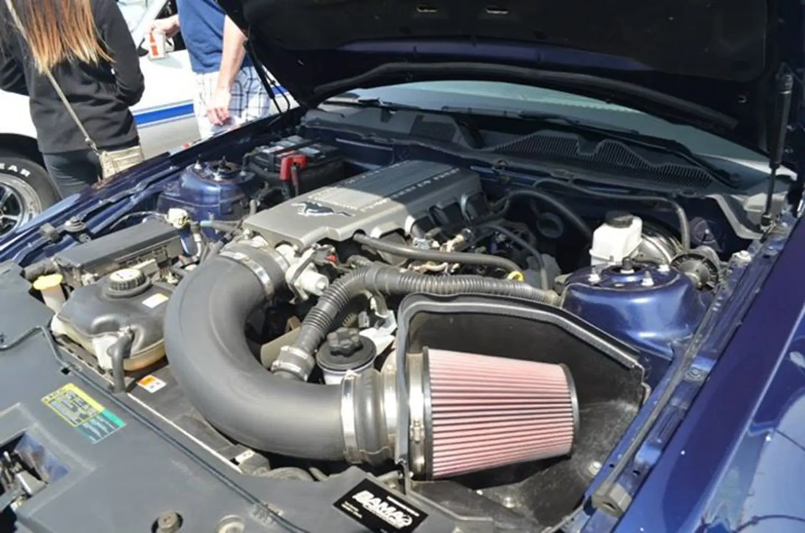 Detailed view of car engine components