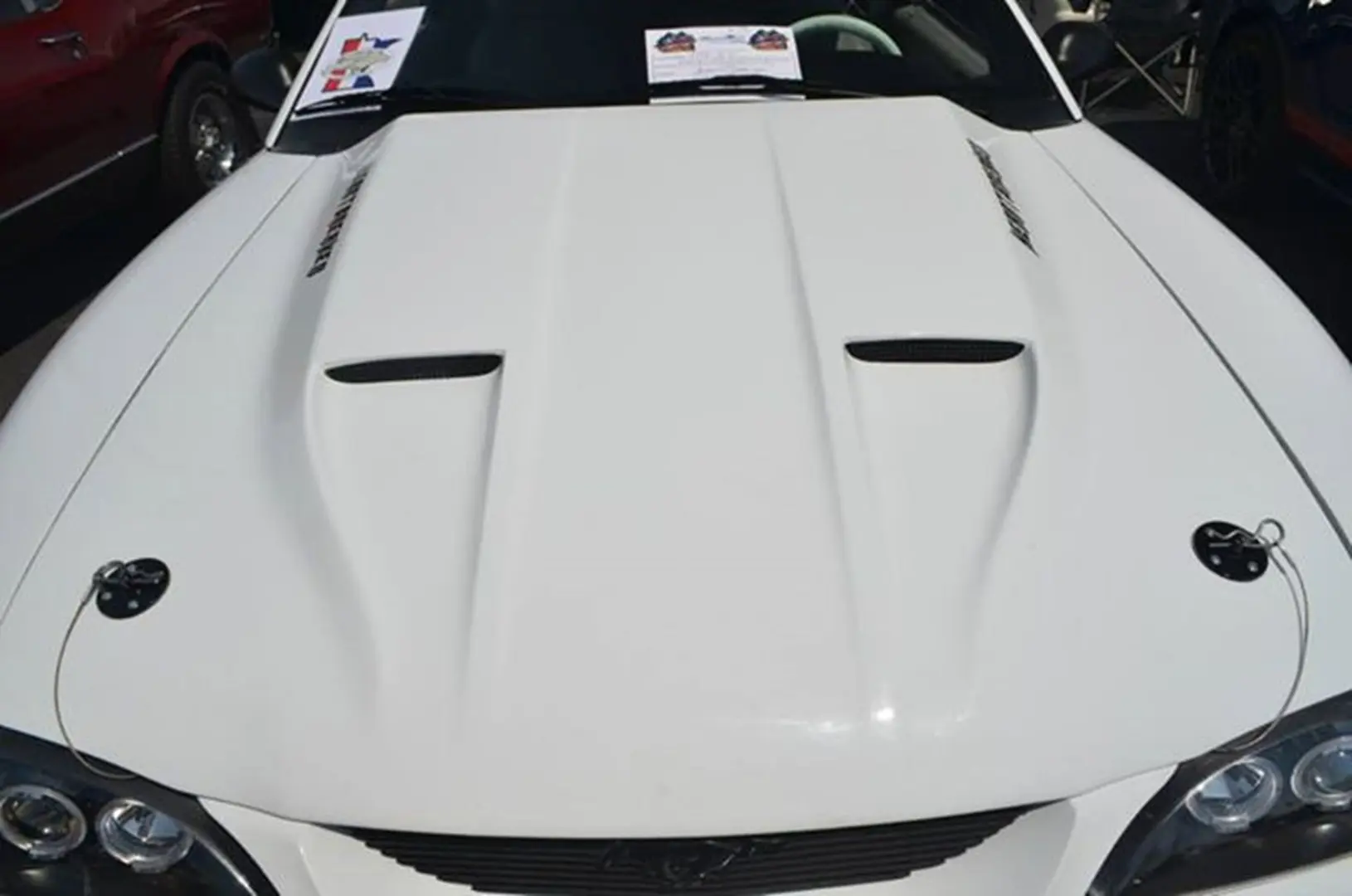 Sports car hood with vents