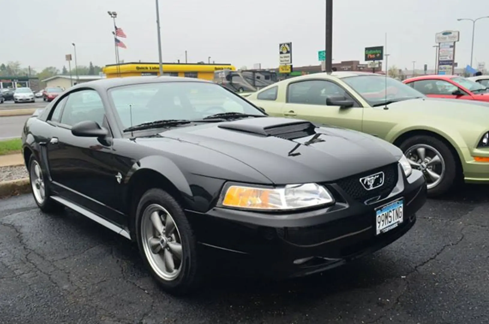 Vintage Mustang with hood scoop
