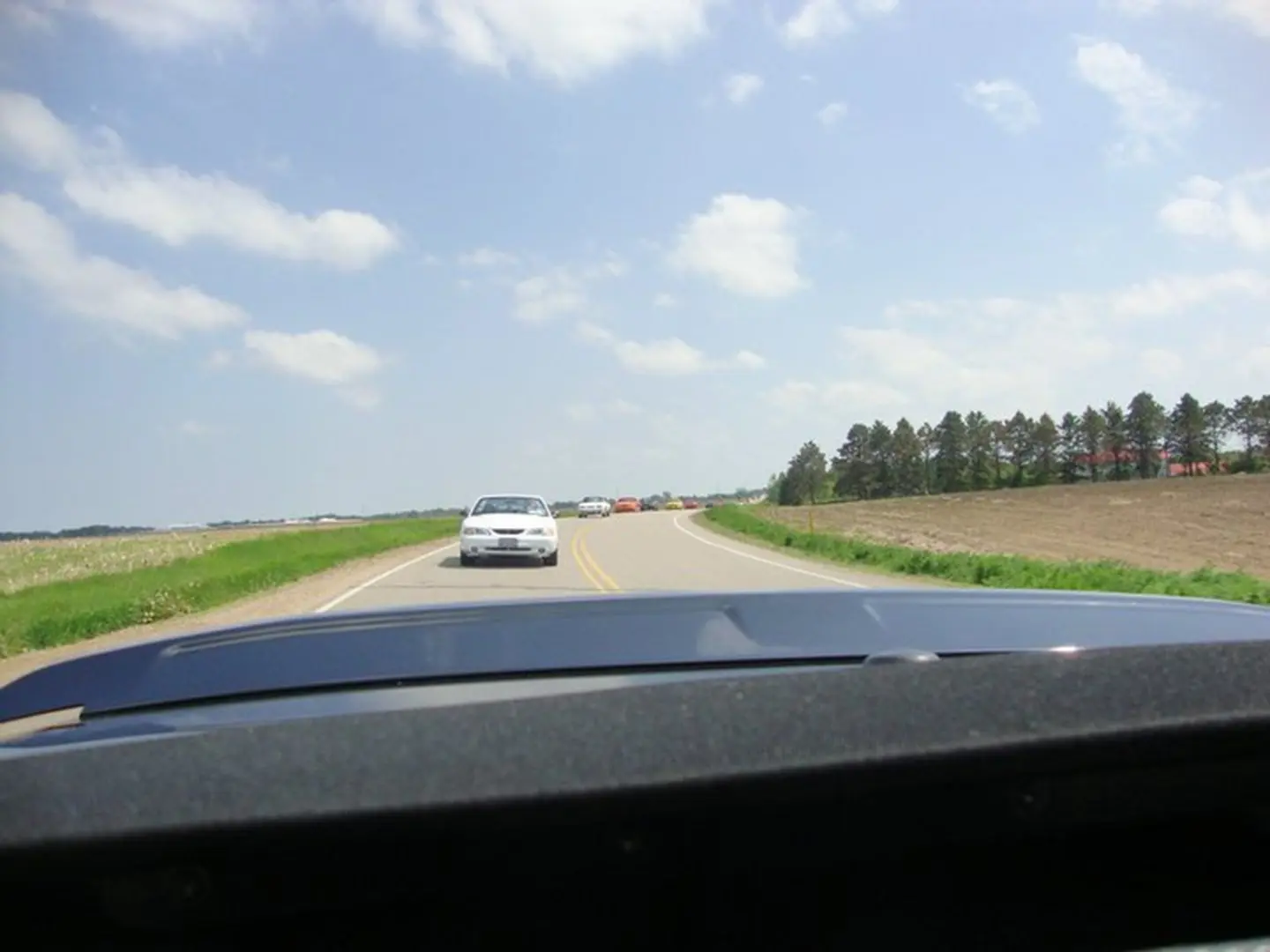Blue sky over a countryside road