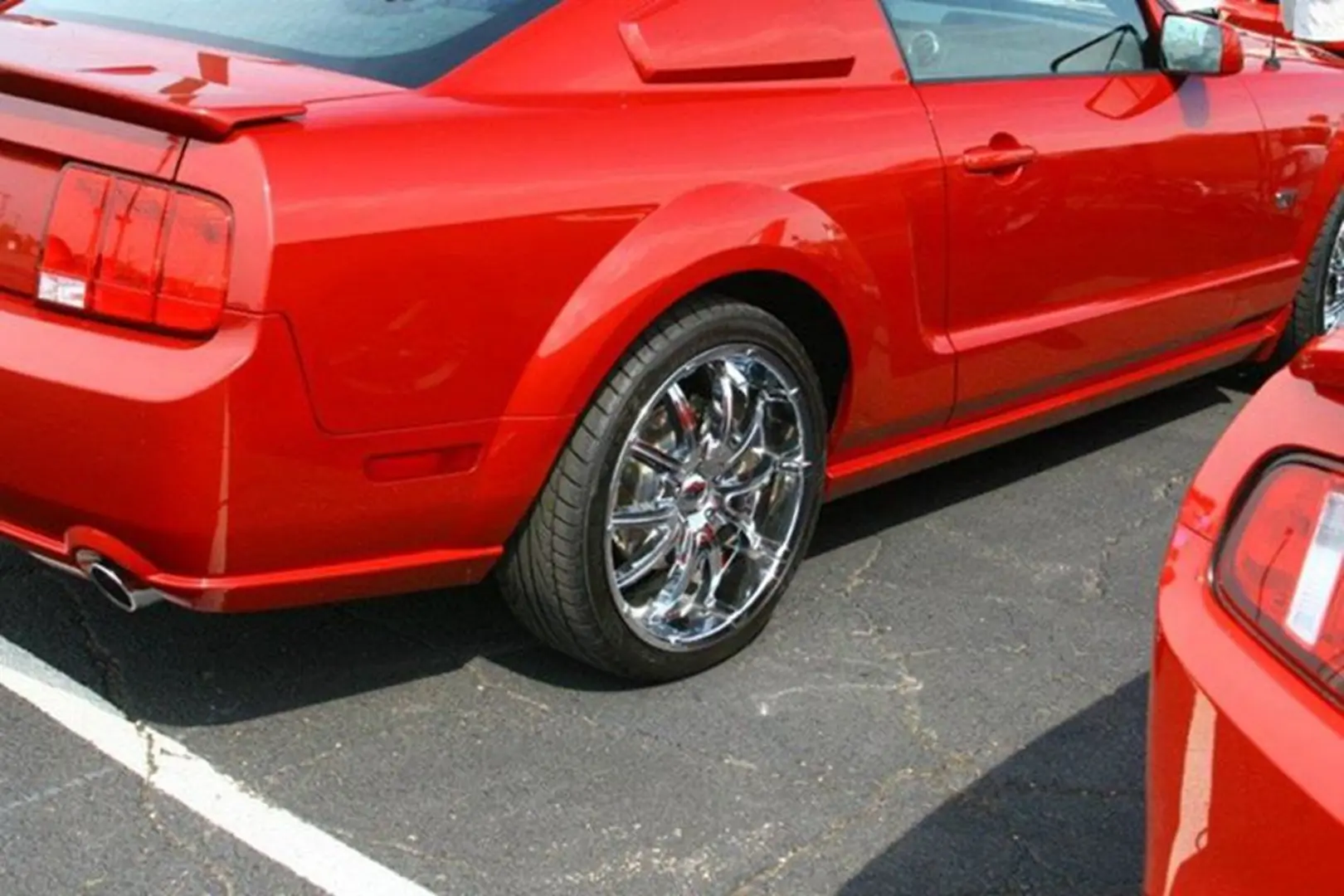 Rear view of red vehicle