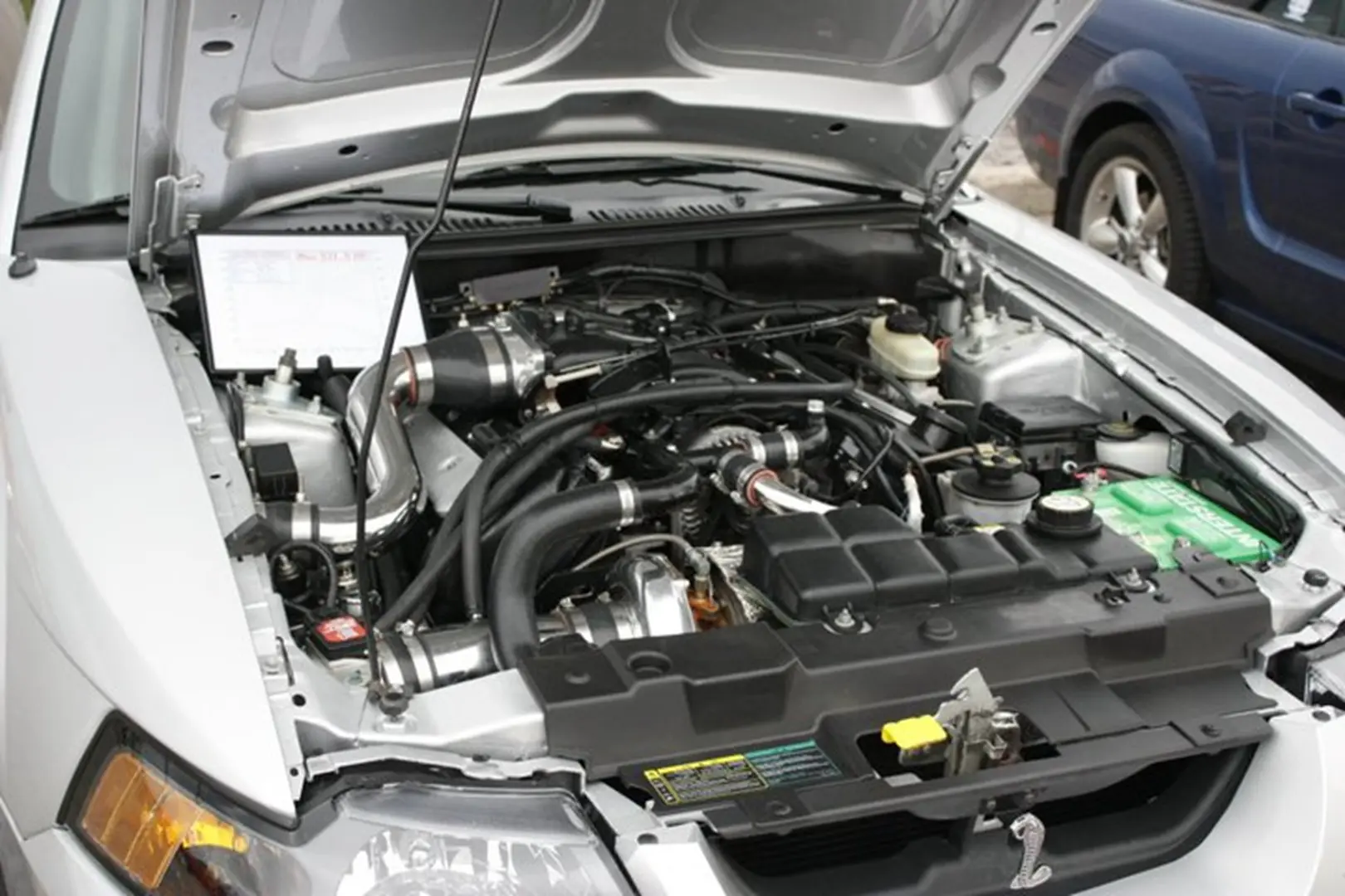 Detailed view of car engine
