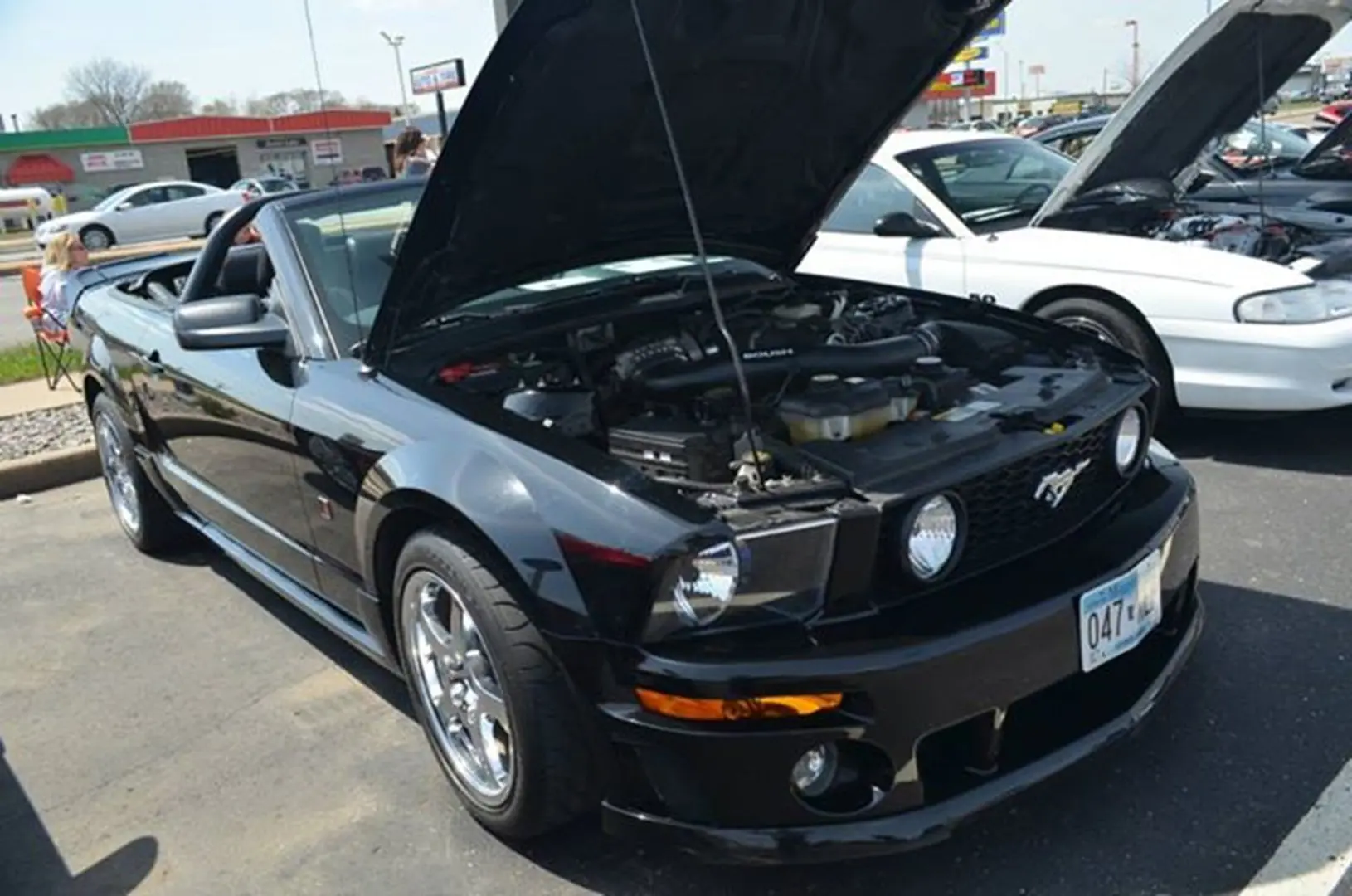 Sports car showcased at outdoor event