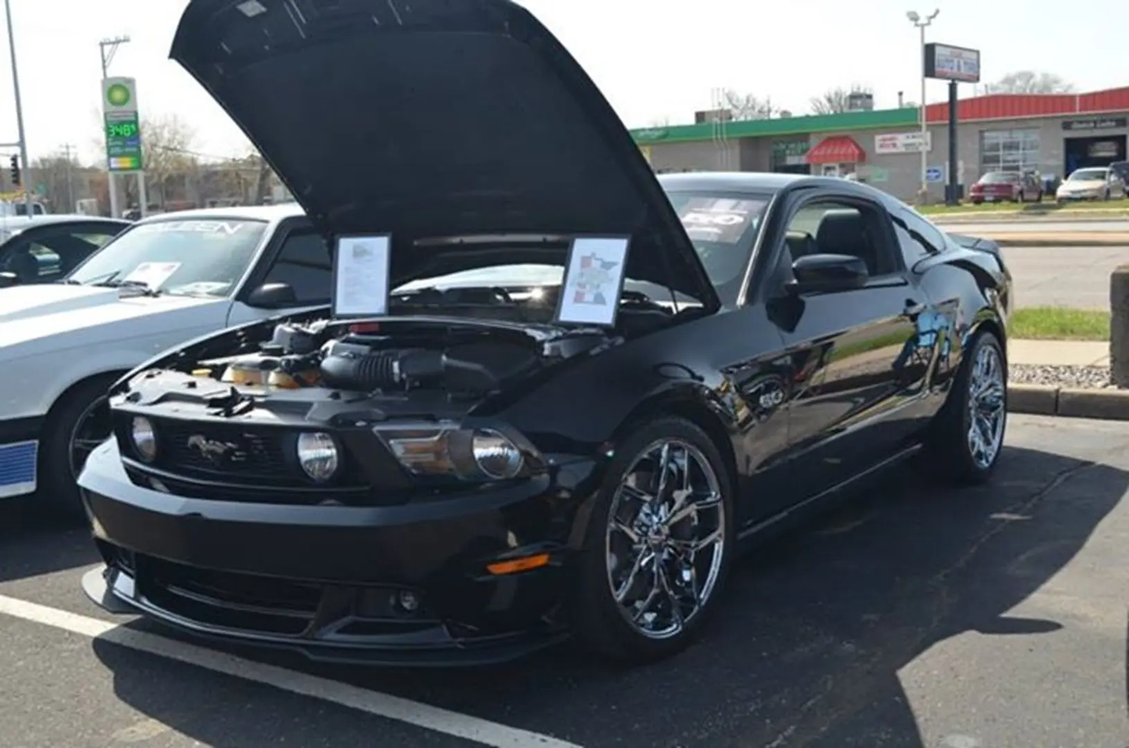 Black car at a car show