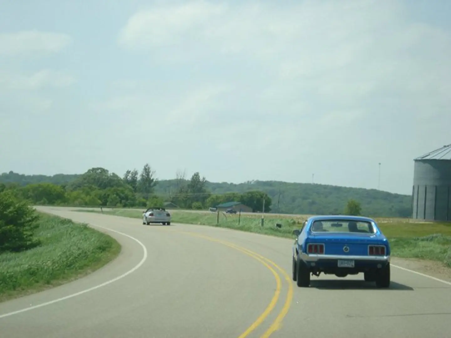 Cars on a scenic rural road