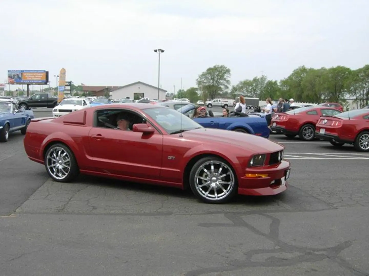 Red car at a car meet