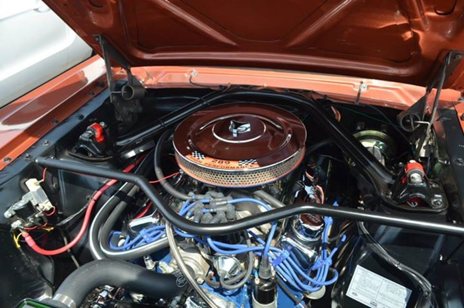 Classic engine with blue wiring
