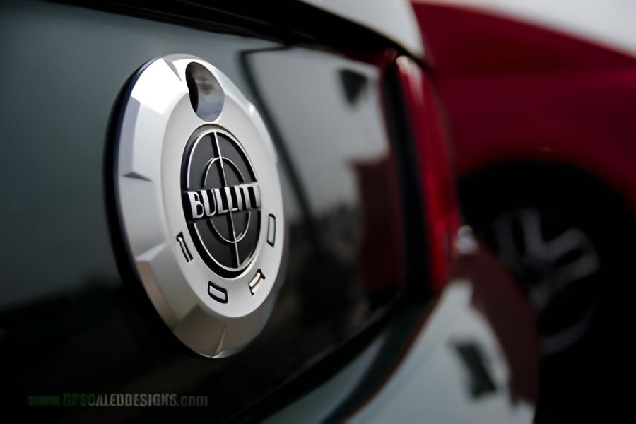 Close-up of Bullitt car emblem