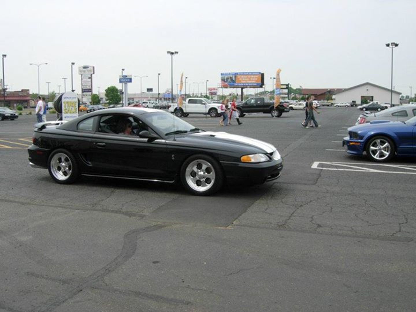 Classic car on asphalt pavement
