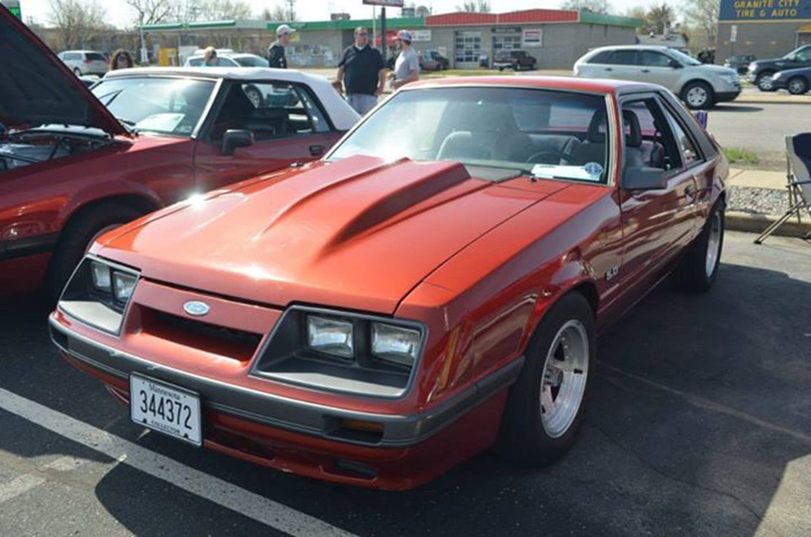 Vintage car with hood scoop