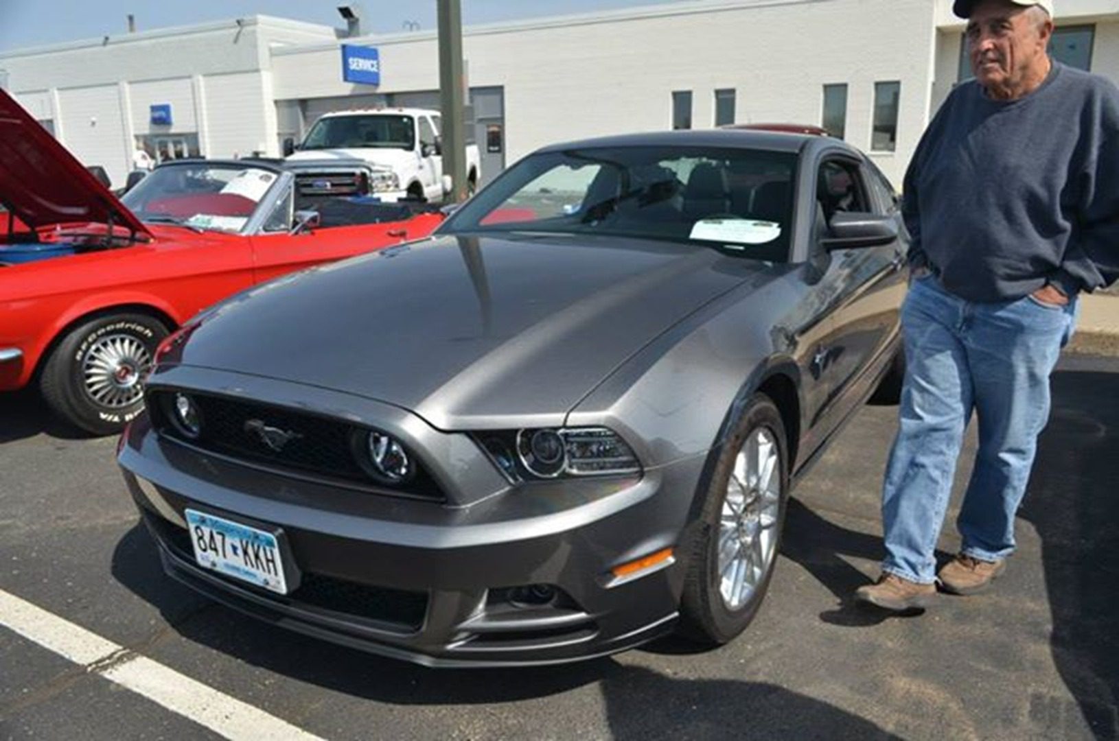 Gray Mustang GT at car show