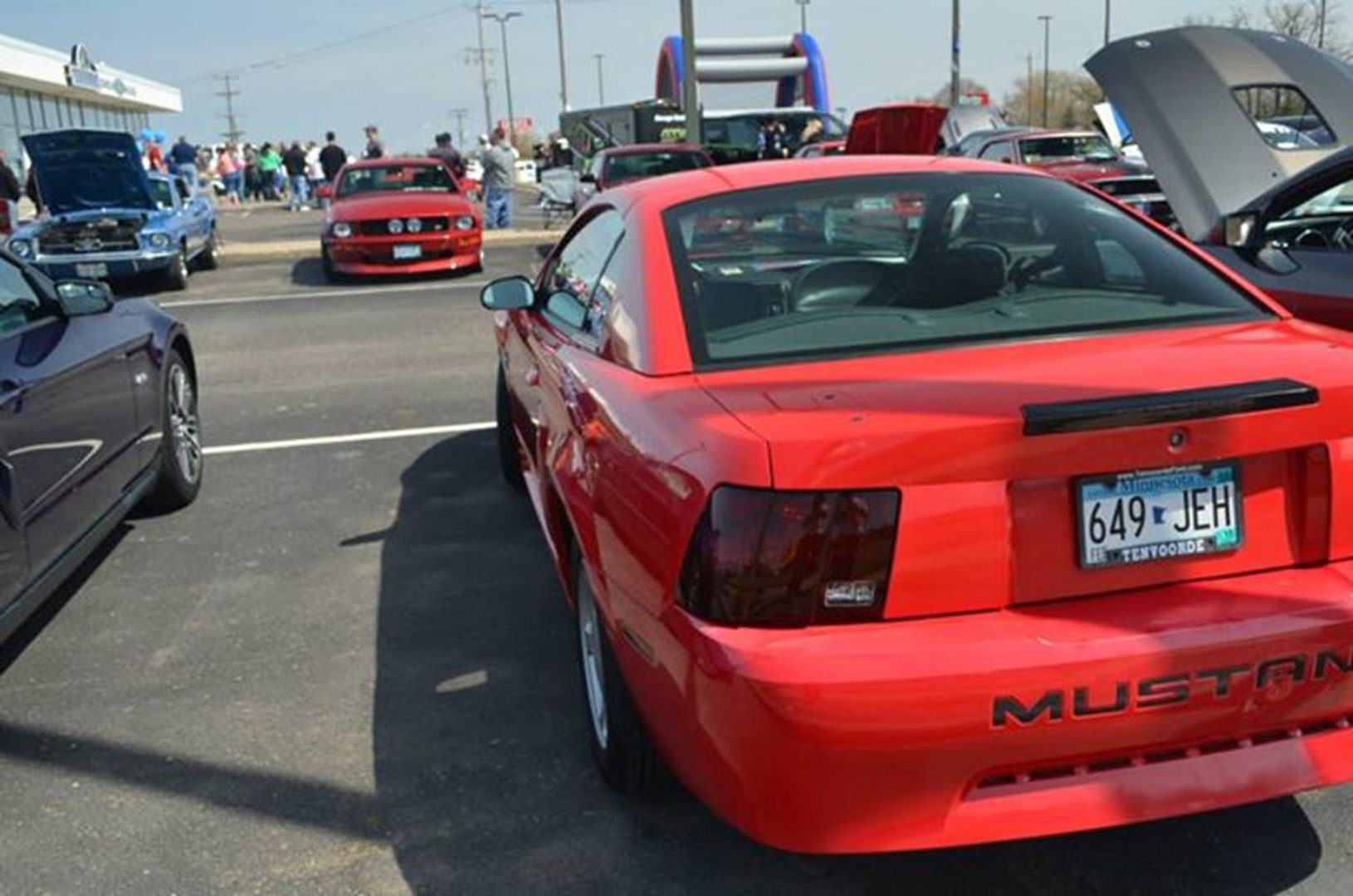 Red Mustang at car show