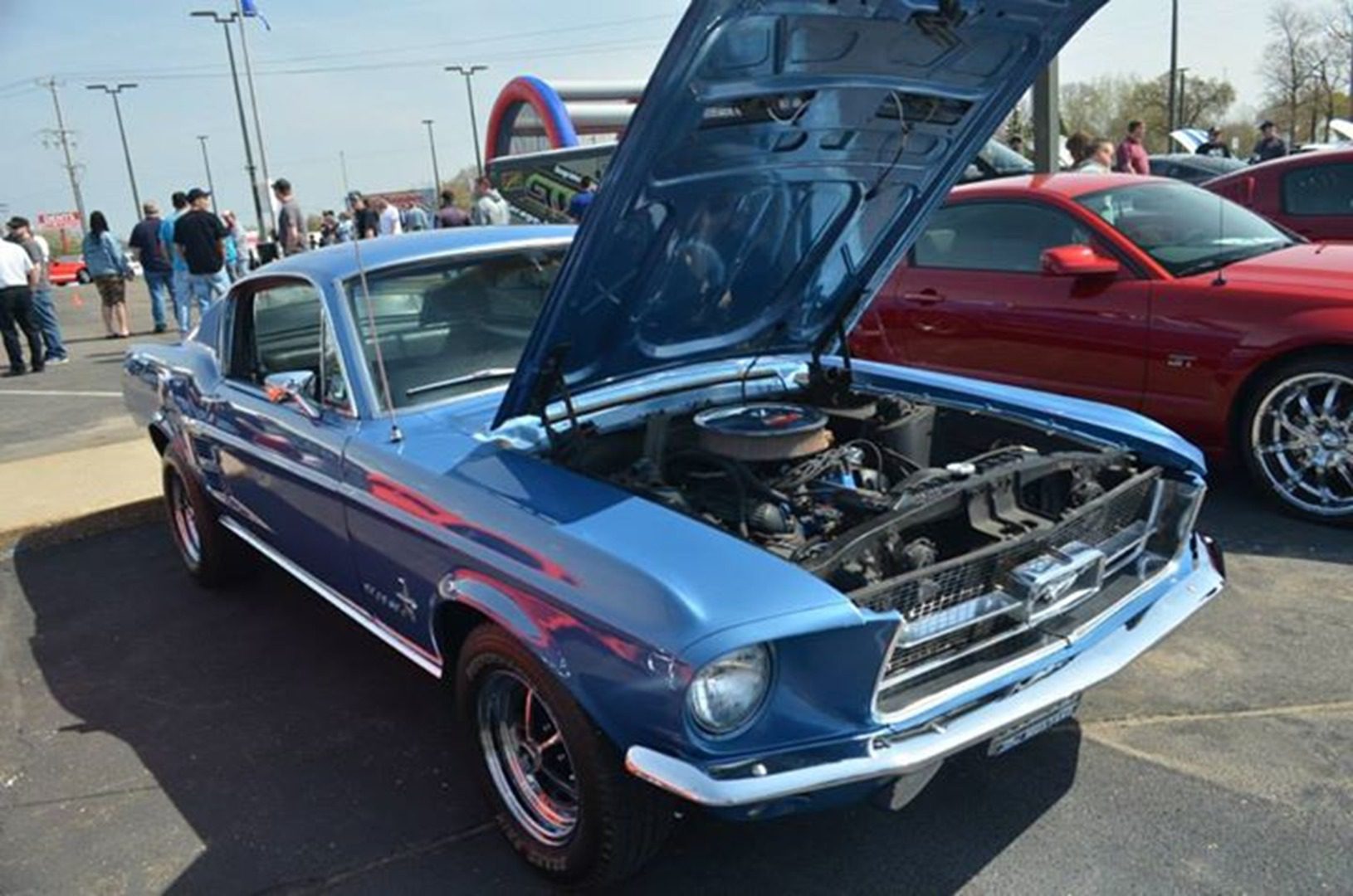 Vintage car at outdoor auto show