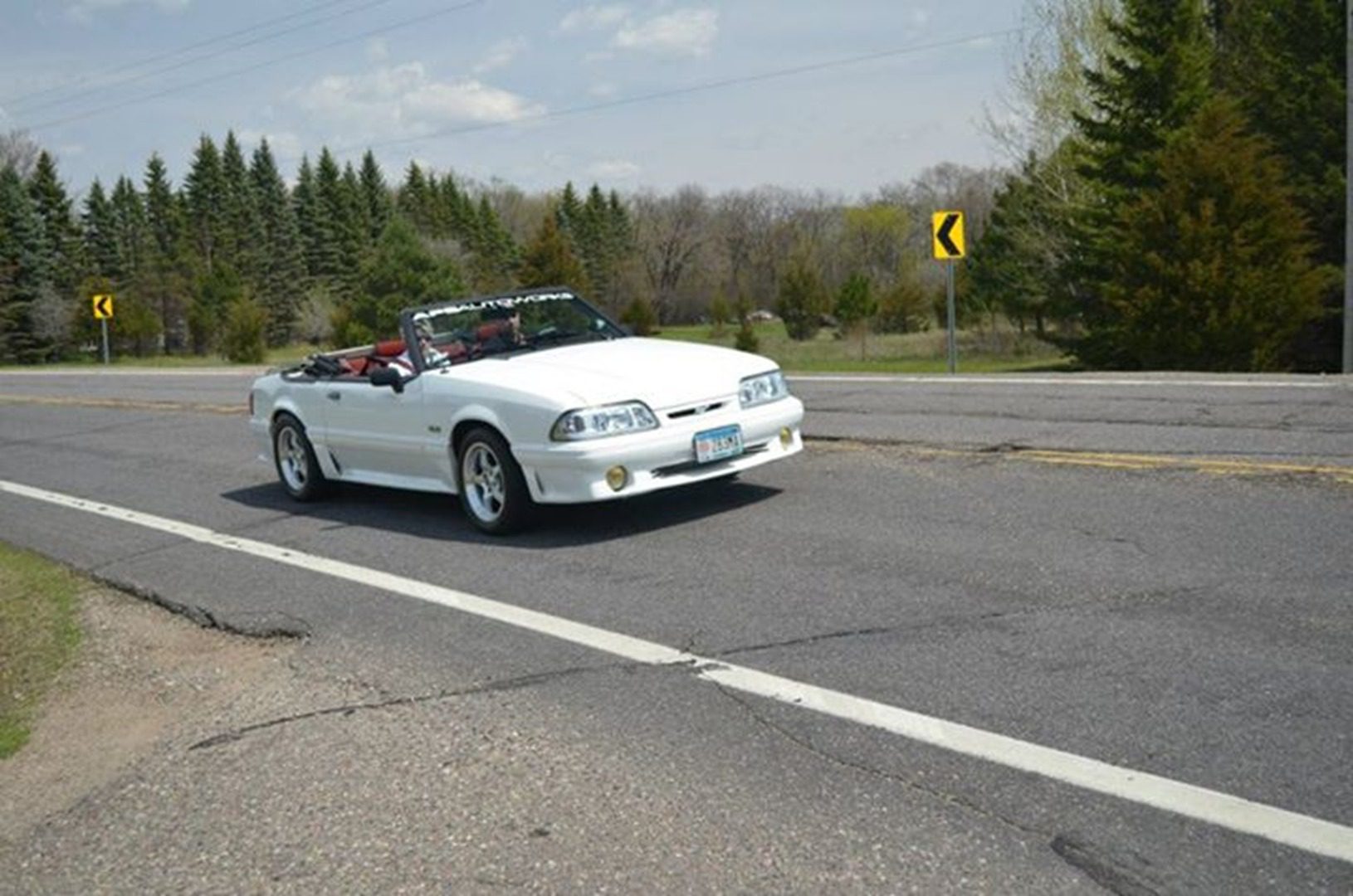 Classic car on scenic route
