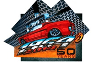 Classic car artwork celebrating 50th anniversary